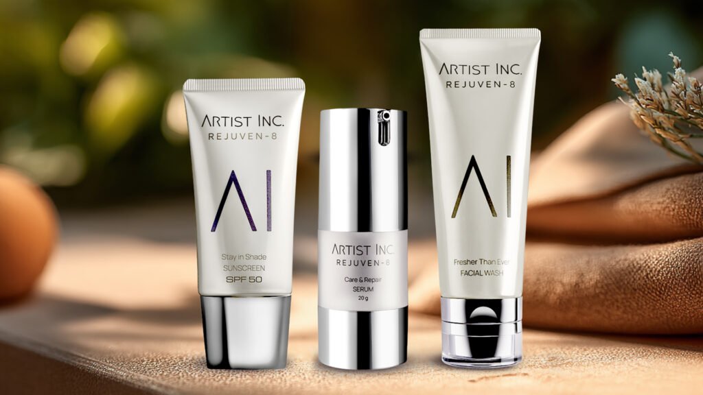 Rangkaian Rejuven-8 skincare dari Artist Inc solusi 3 step skincare affordable kualitas jutana