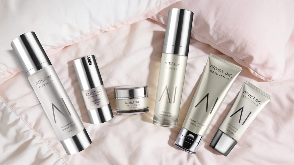 Seluruh rangkaian Rejuven-8 dari Artist Inc, skincare affordable kualitas jutaan dengan 8 bahan aktif pilihan