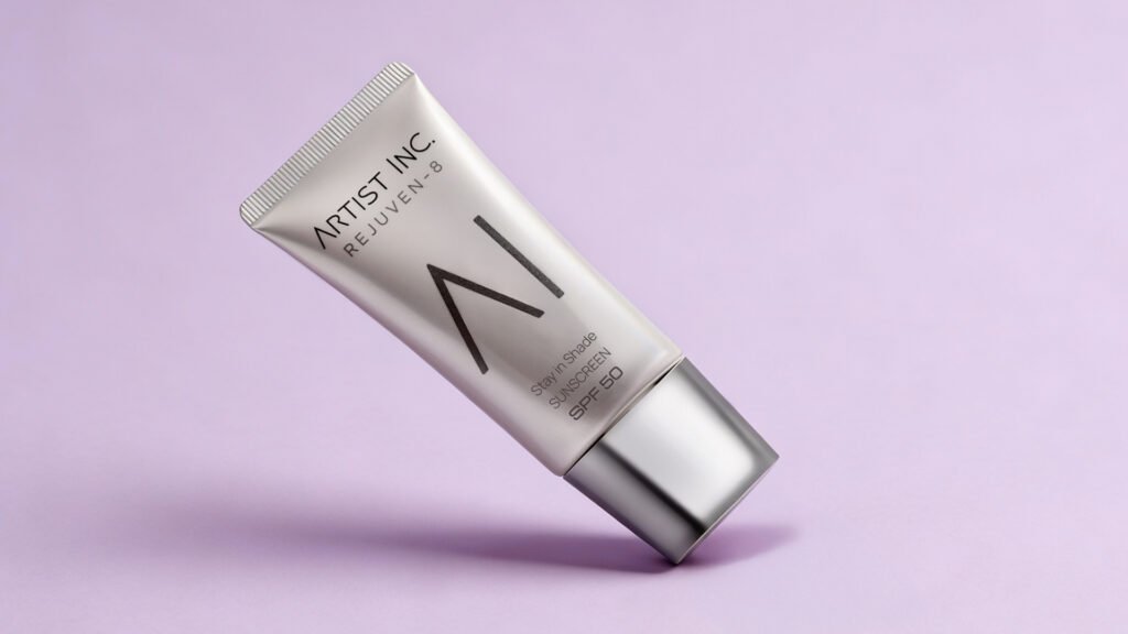 Tangan menuangkan sunscreen