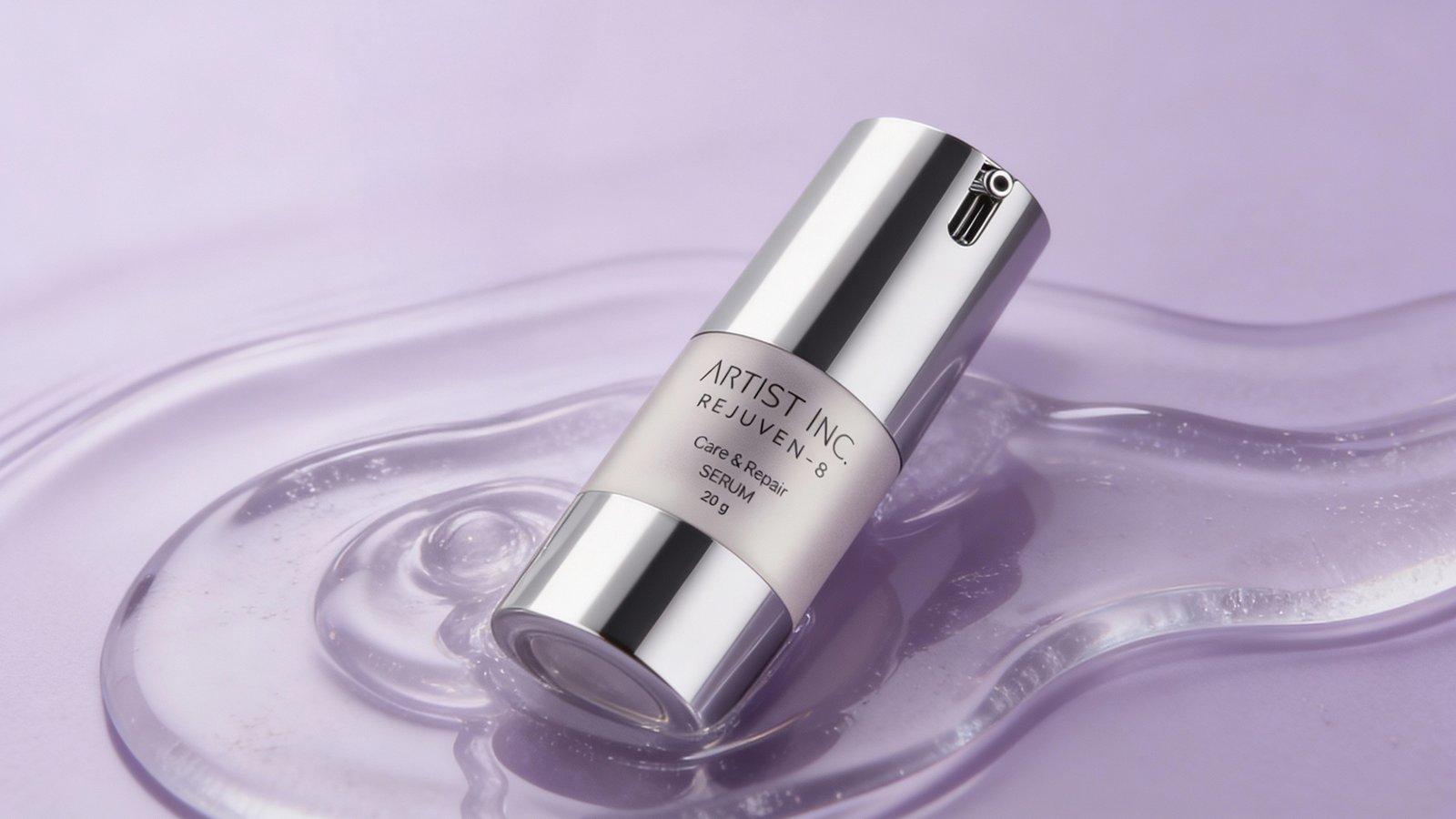 Botol product sedang dituangkan serum