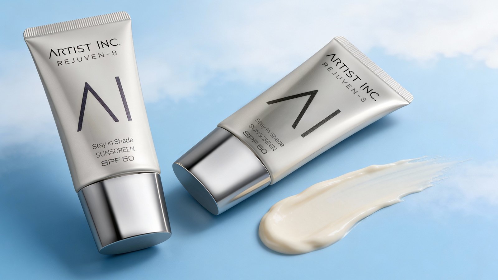 product sunscreen dengan background langit