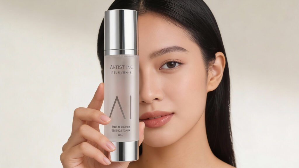perempuan sedang memegang product toner