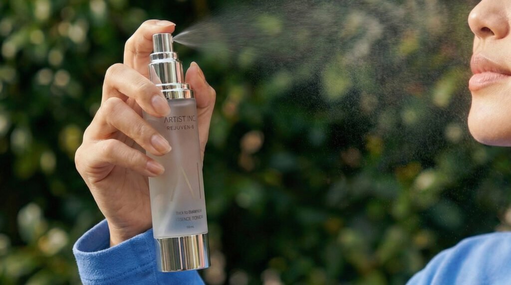 Toner sedang diaplikasikan ke wajah